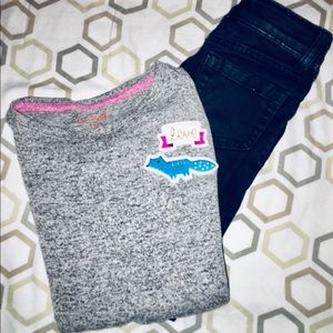 Cat & Jack Little Girls Sweater and Jeggings Set